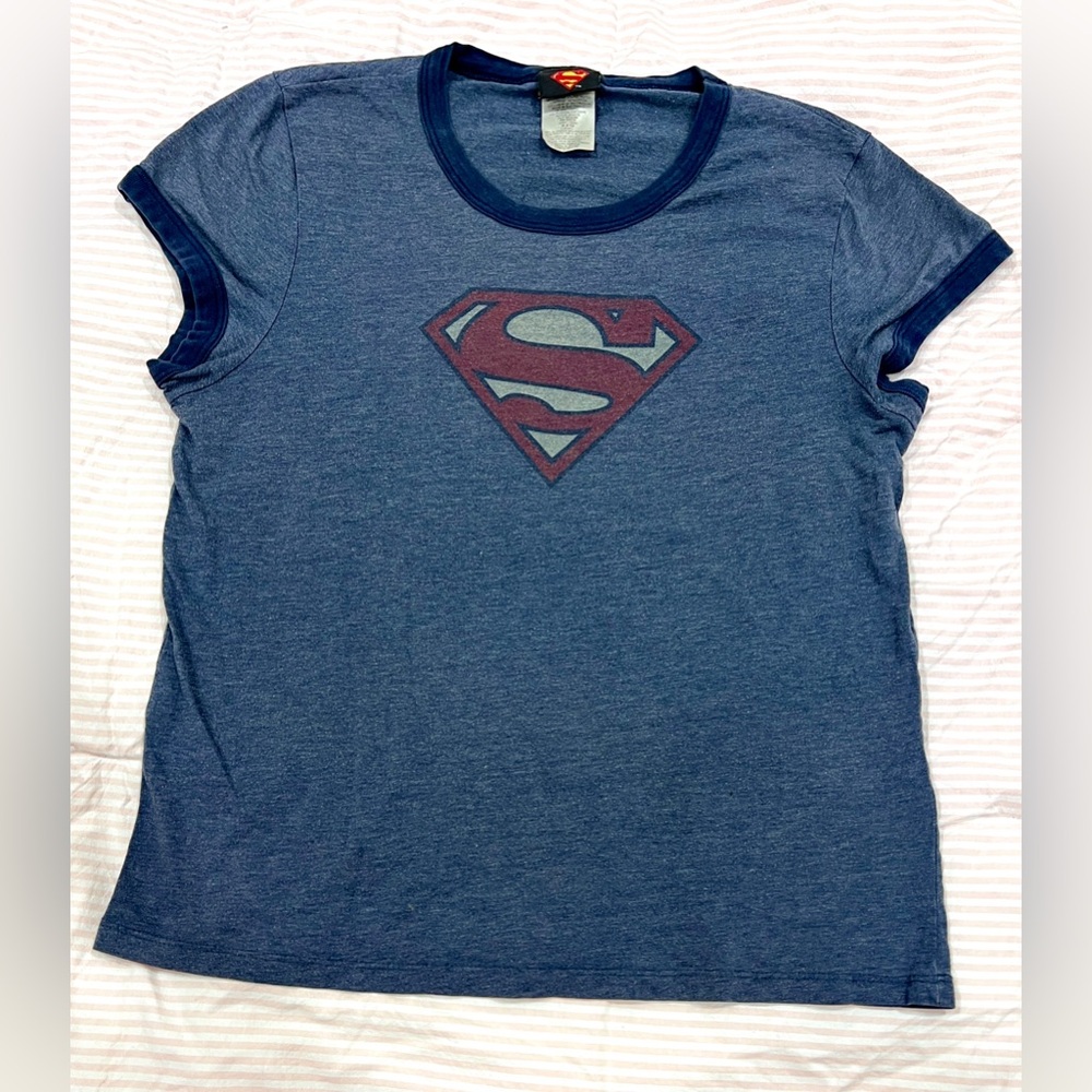 DC Comics Blue Superman Emblem Tee - Picture 1 of 8